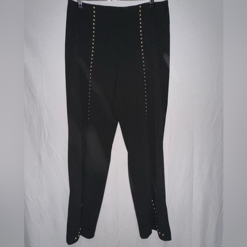 Elegant Black Studded Women's Pants